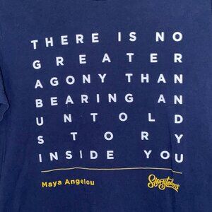 MAYA ANGELOU WOMENS TEE SHIRT SOFT LARGE FIT BLUE